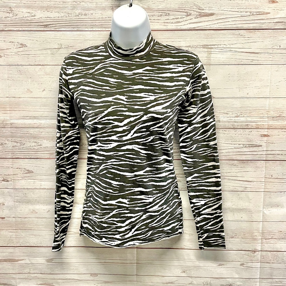 All Saints zebra kiara funnel long sleeve tee